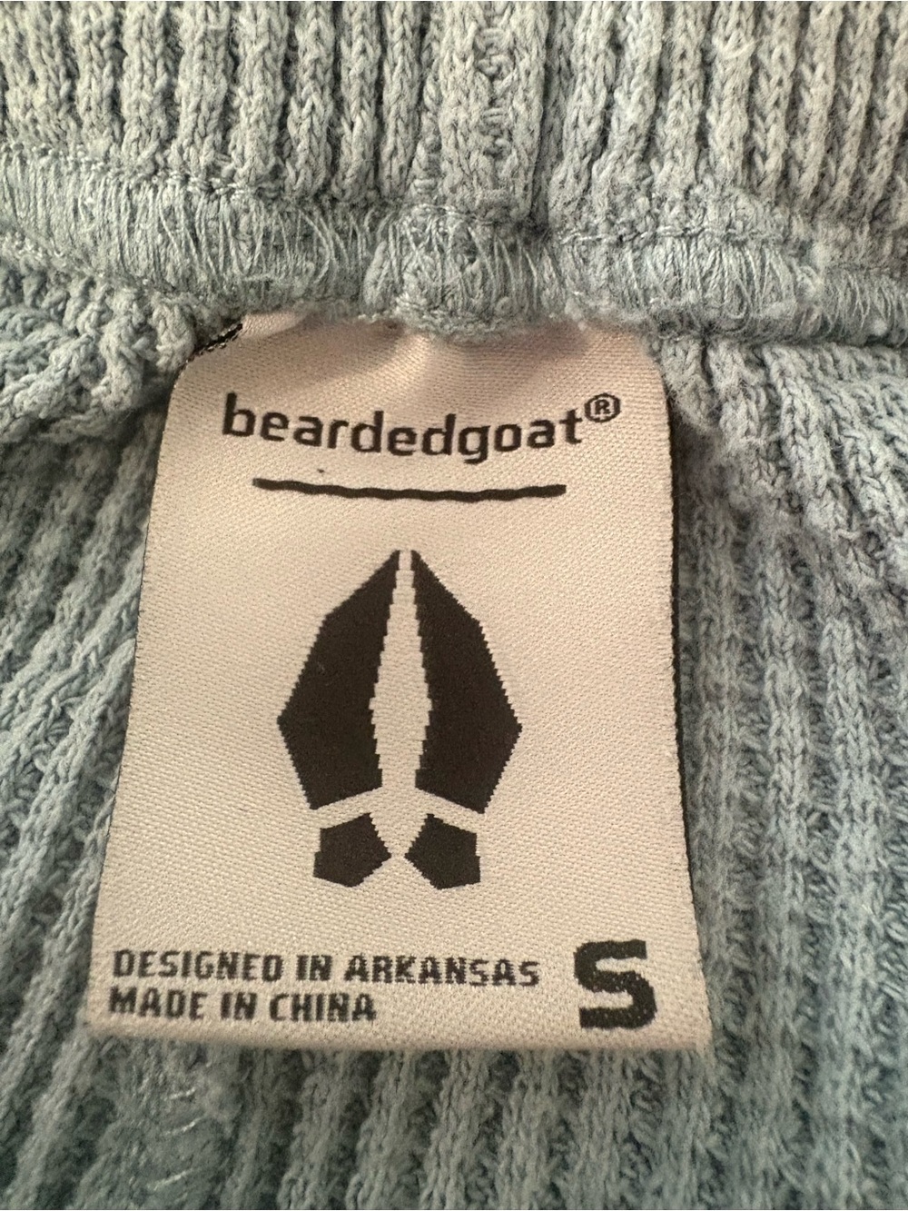 Bearded beardWaffle Knit Drawstring Shorts - Light Teal - Picture 4 of 5